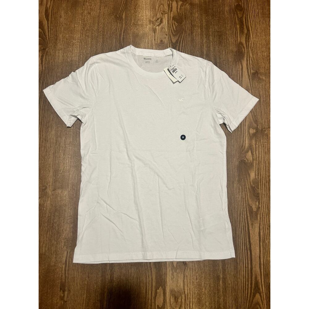 Hollister NWT Core Fit Crewneck T-Shirt White Mens Size M 100% Cotton